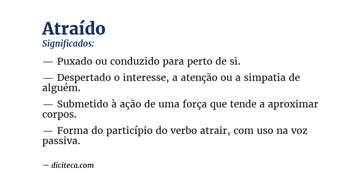 Significado de atraído
