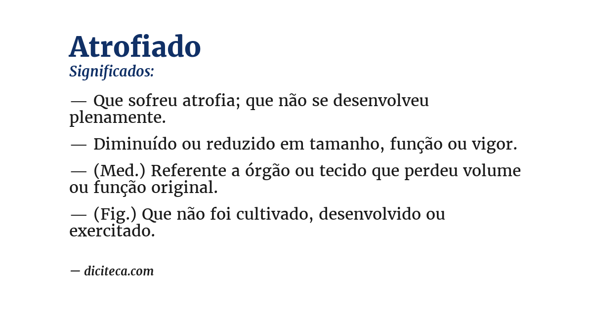 Significado de atrofiado