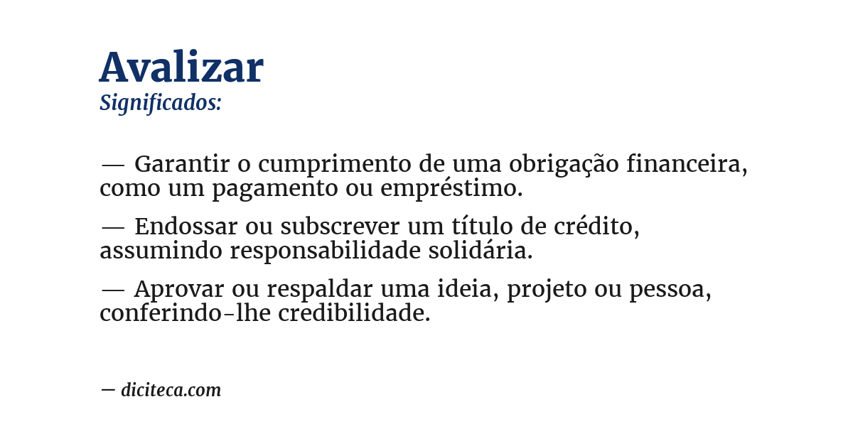 Significado de avalizar