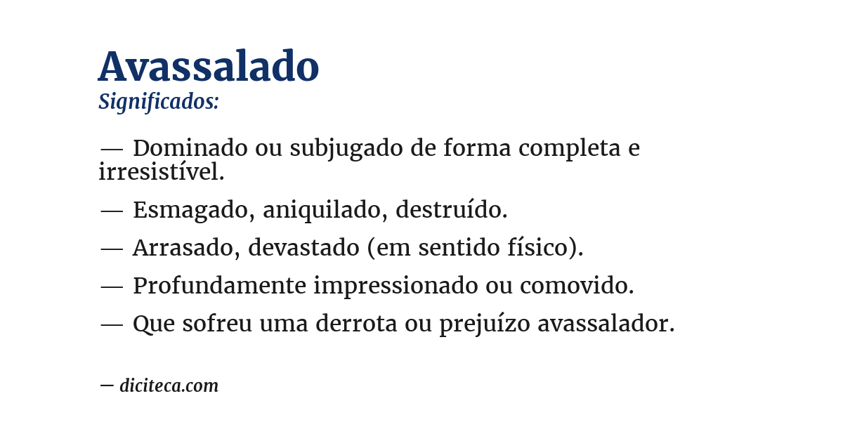 Significado de avassalado