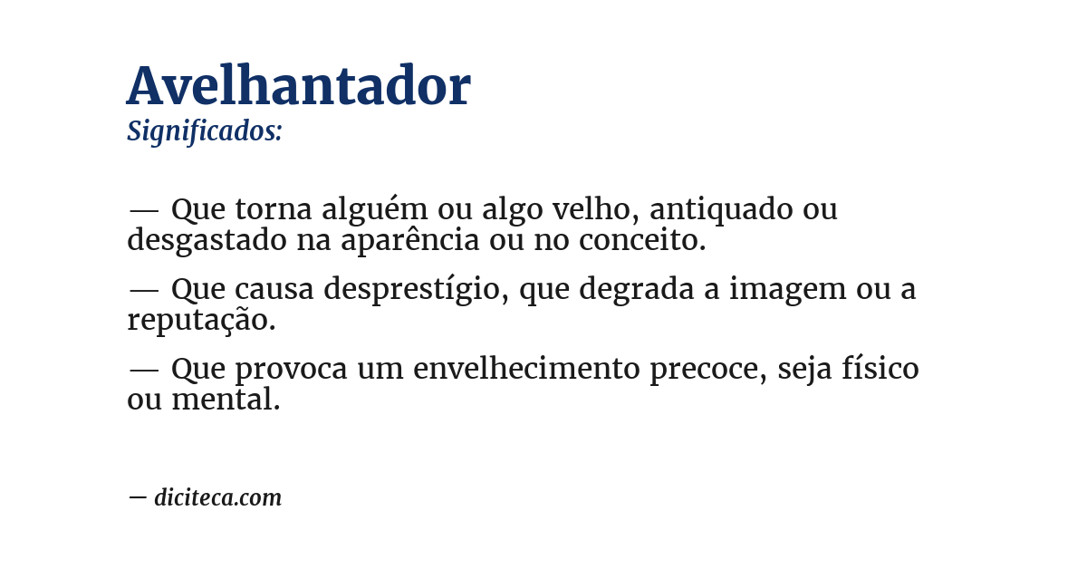 Significado de avelhantador