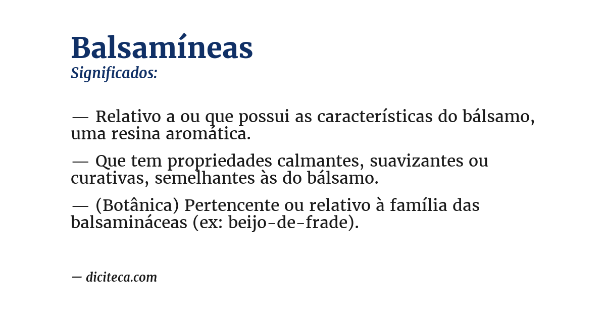 Significado de balsamíneas