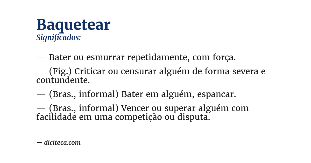 Significado de baquetear