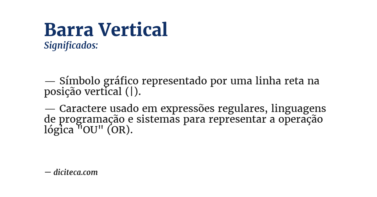 Significado de barra vertical