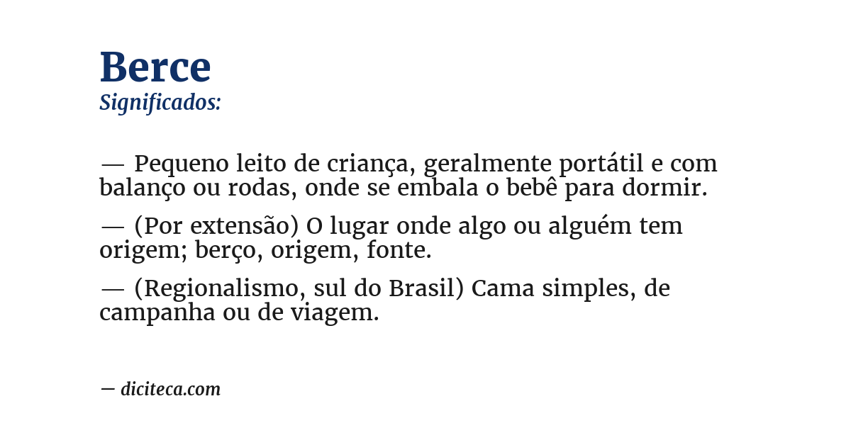 Significado de berce