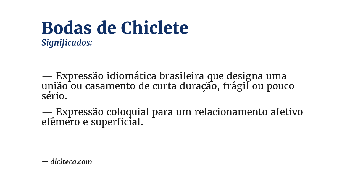 Significado de bodas de chiclete