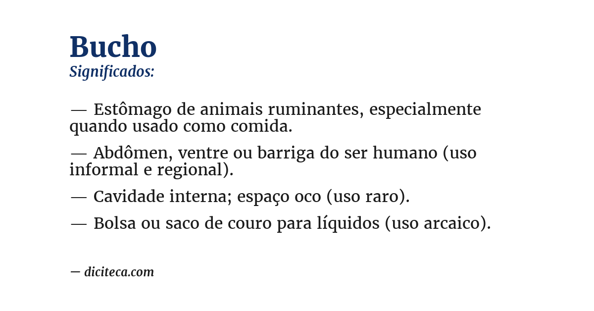 Significado de bucho
