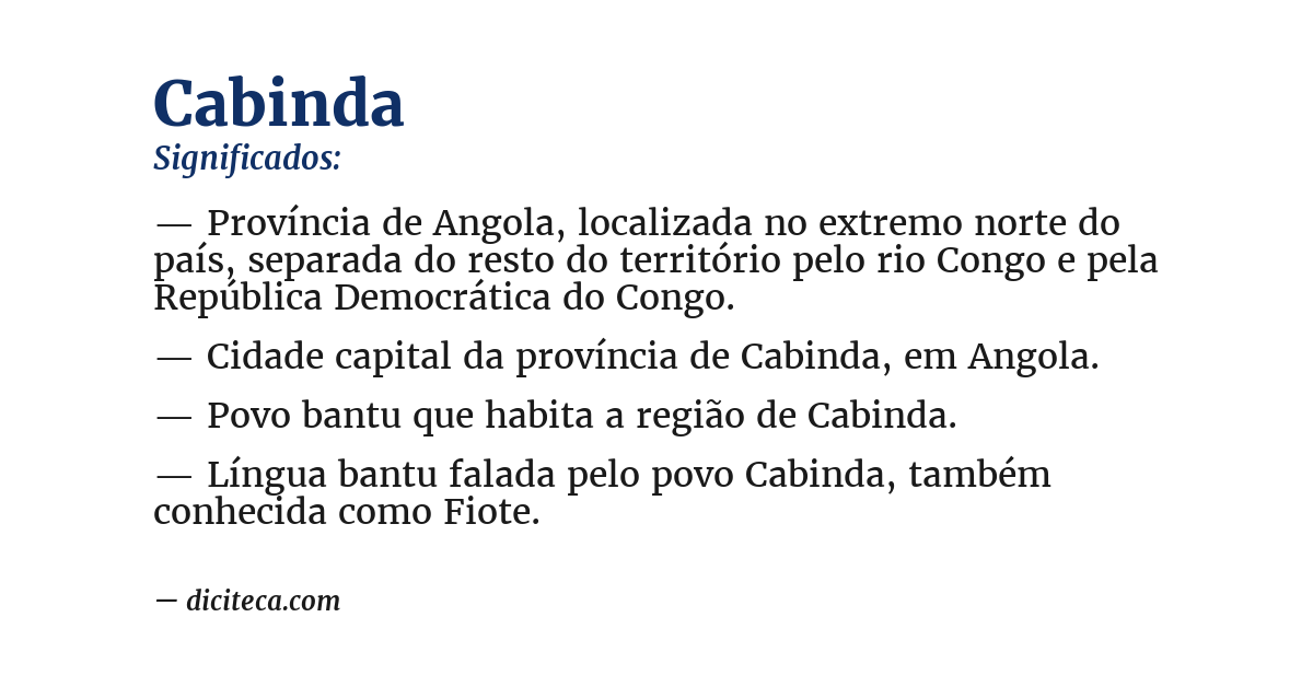 Significado de cabinda