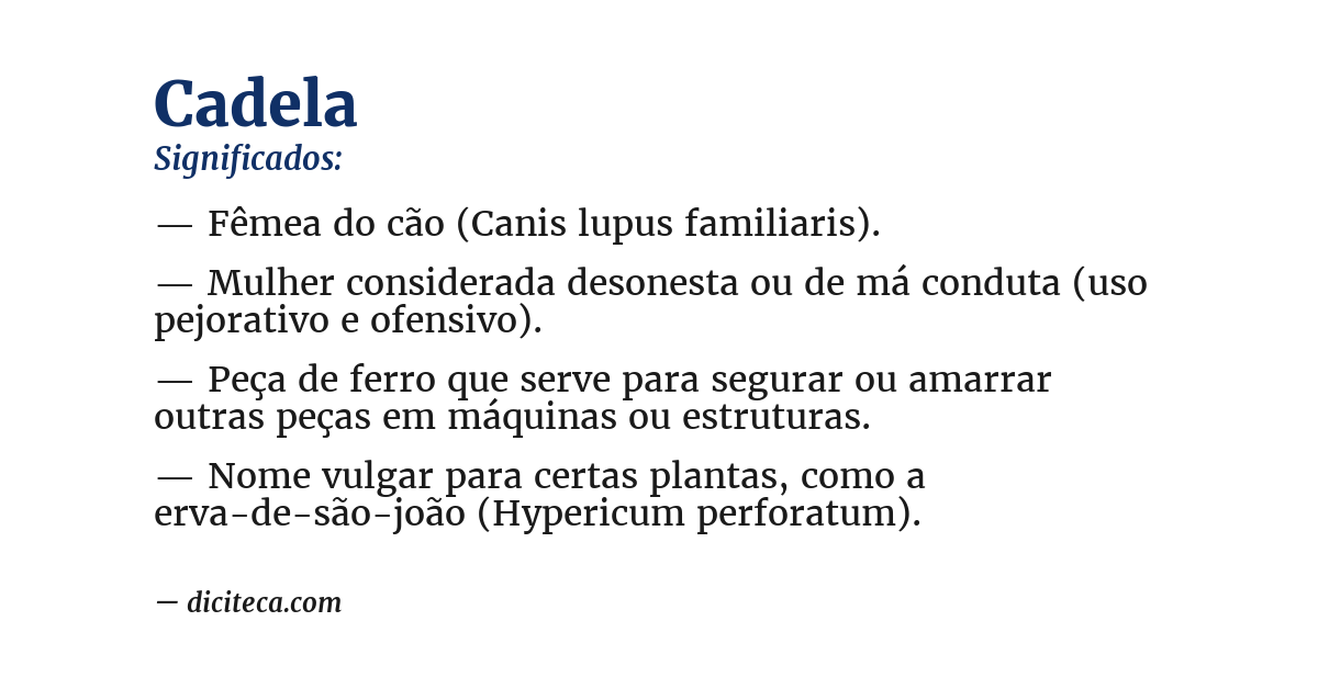 Significado de cadela