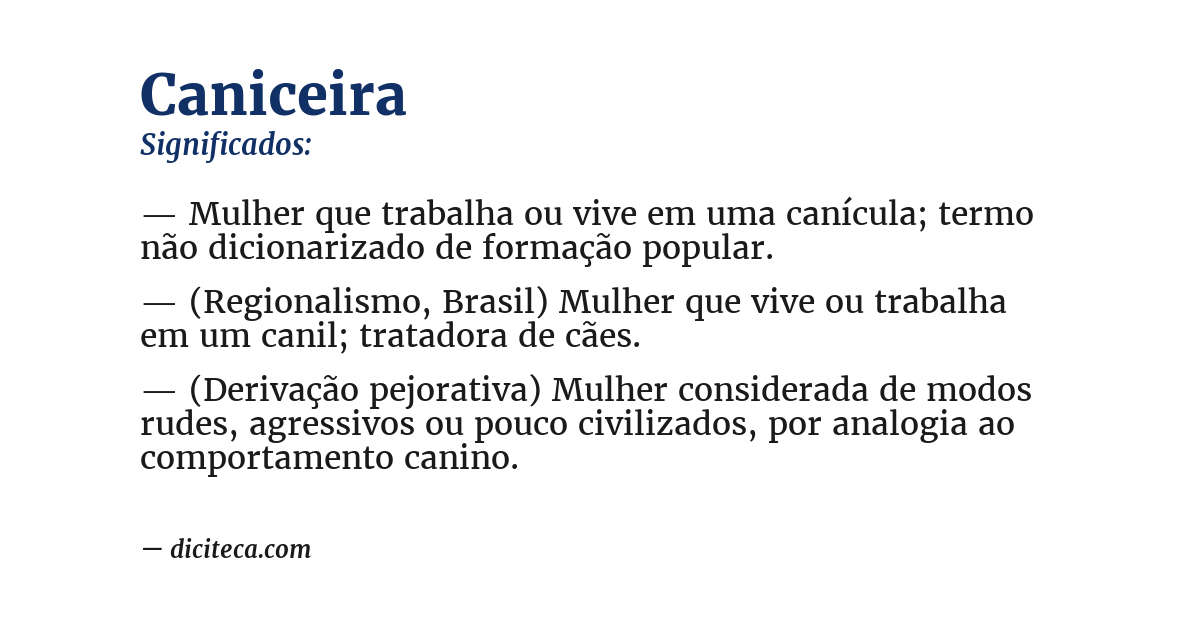 Significado de caniceira