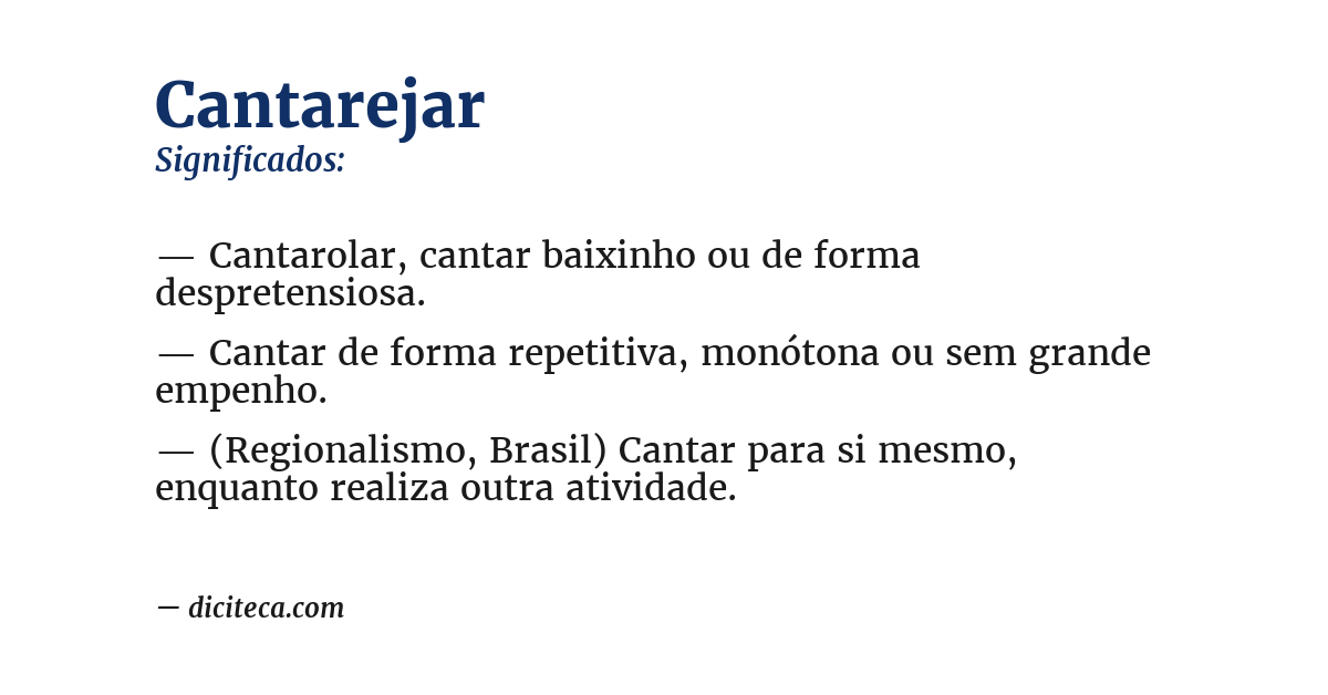Significado de cantarejar