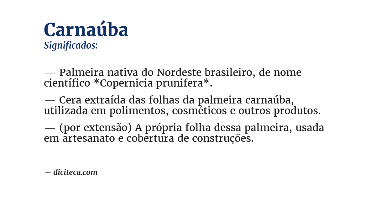 Significado de carnaúba