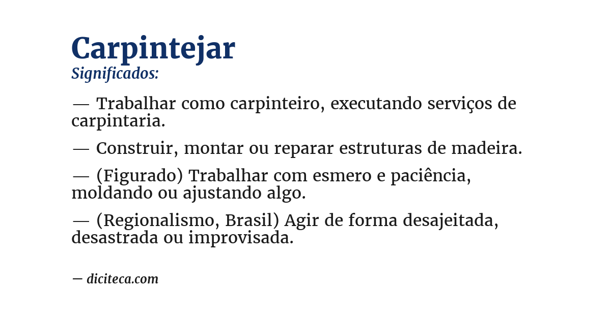 Significado de carpintejar