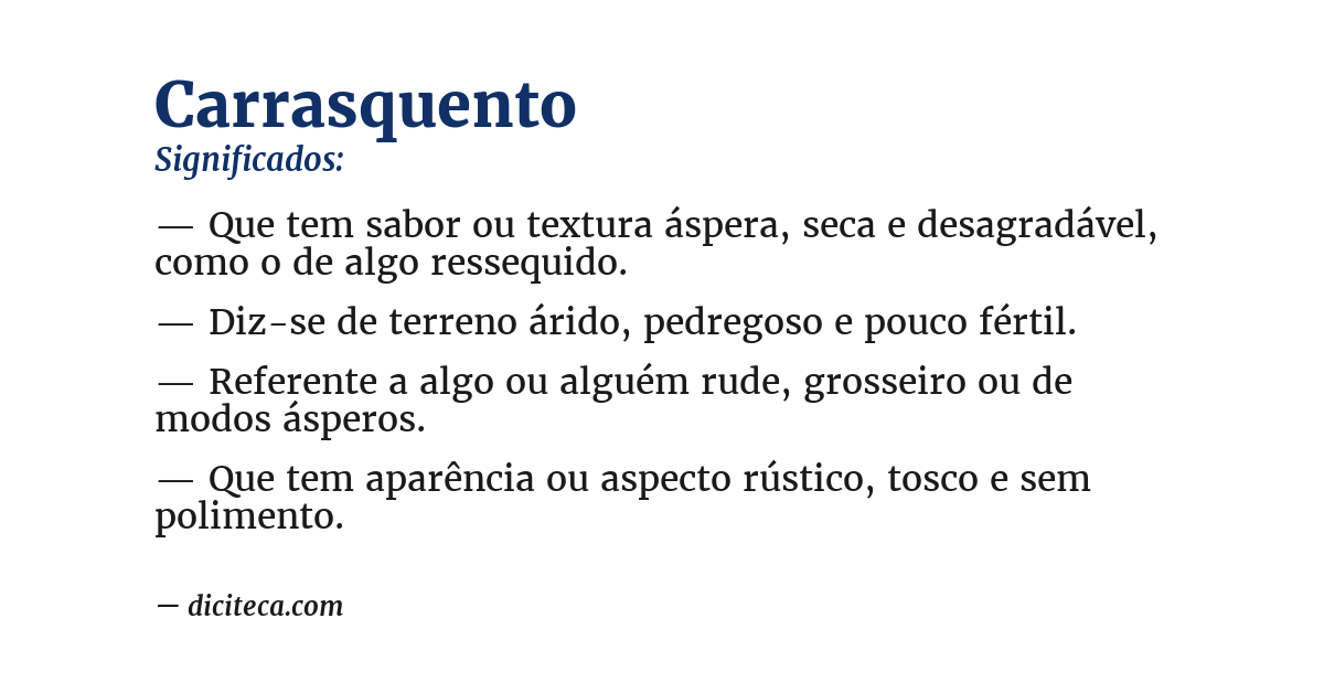 Significado de carrasquento
