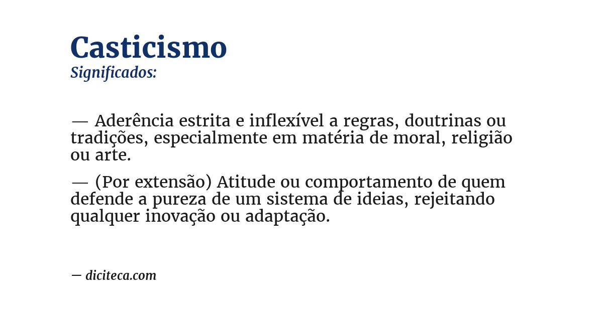 Significado de casticismo