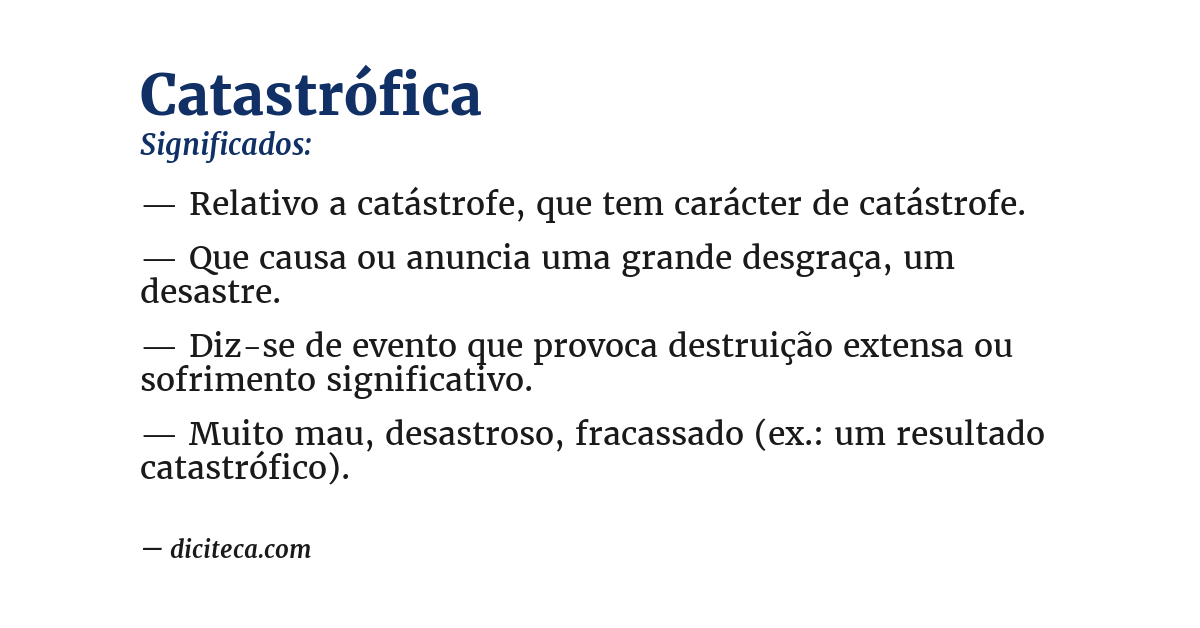 Significado de catastrófica