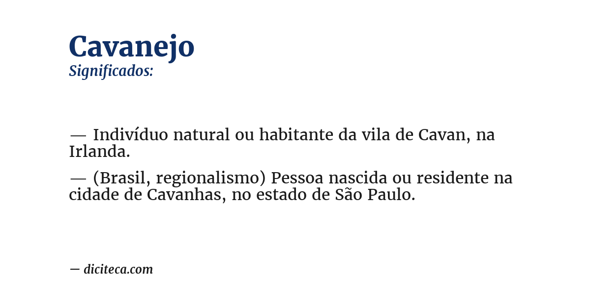 Significado de cavanejo
