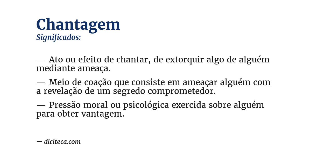 Significado de chantagem