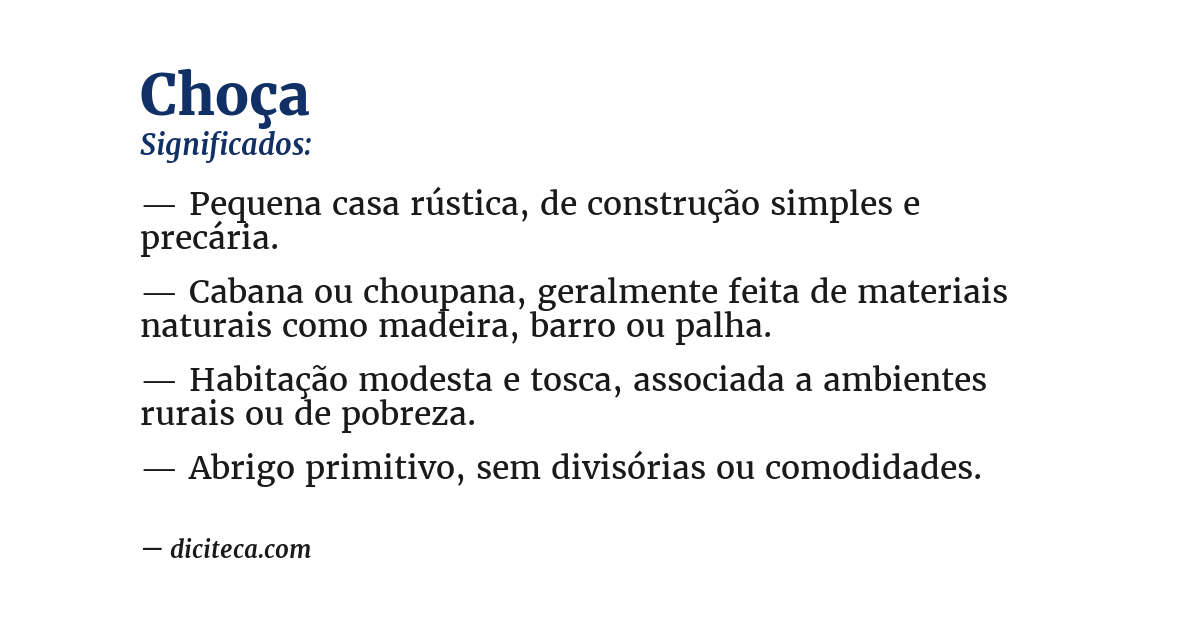 Significado de choça