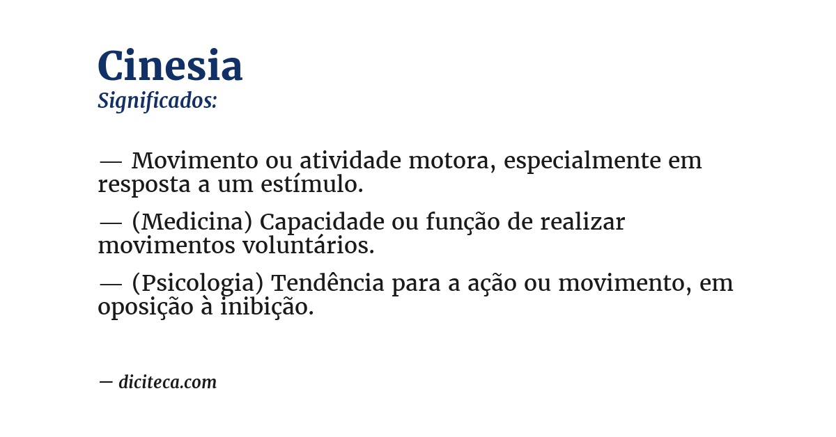 Significado de cinesia