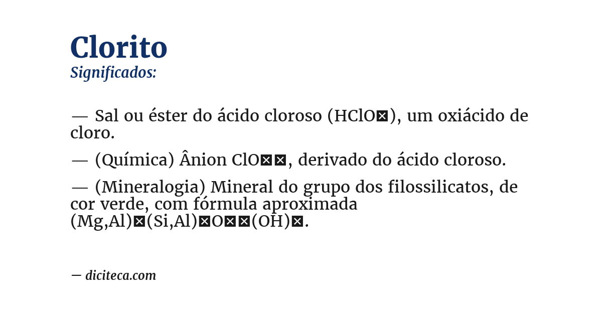Significado de clorito