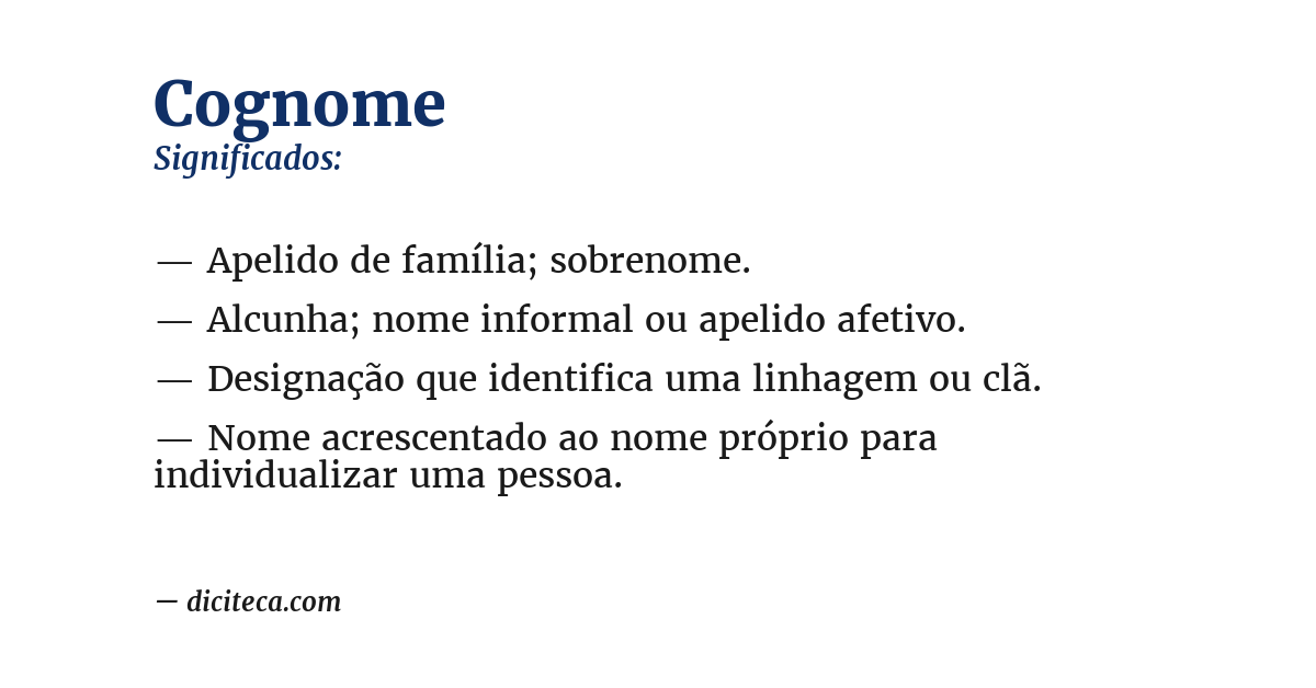 Significado de cognome