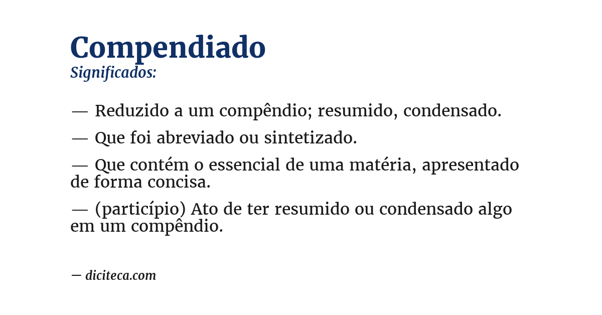 Significado de compendiado