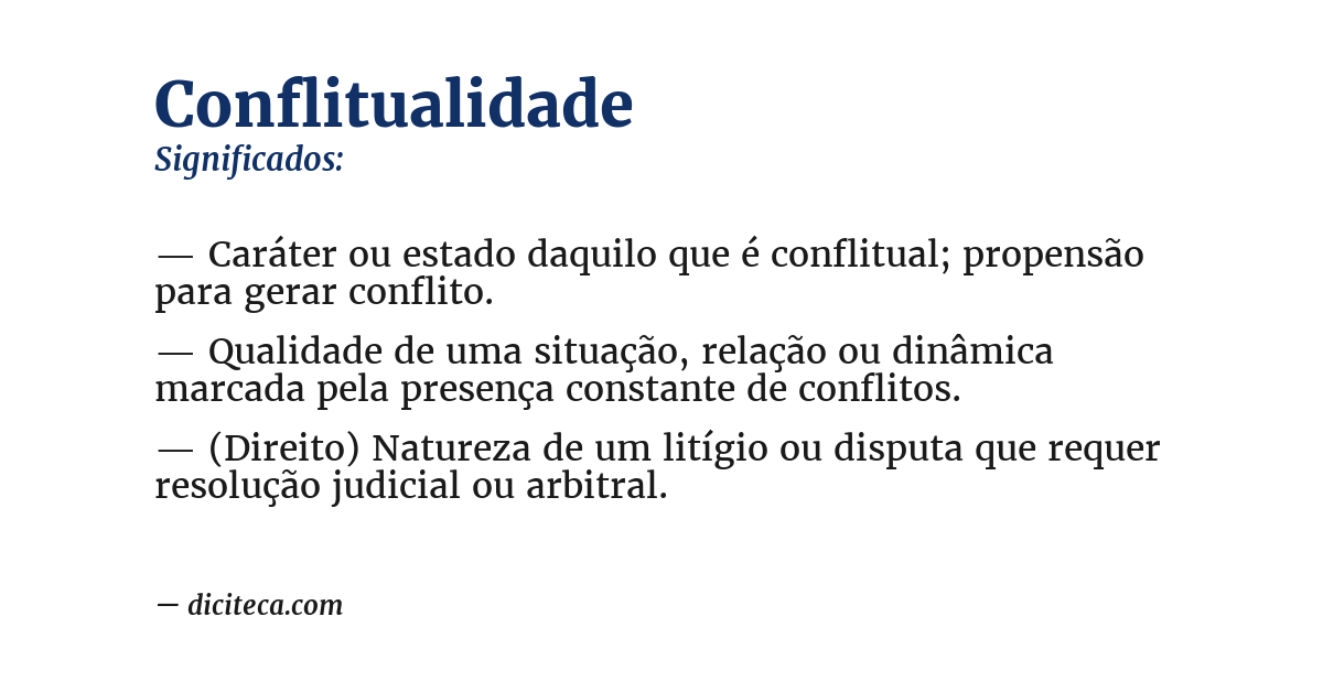 Significado de conflitualidade