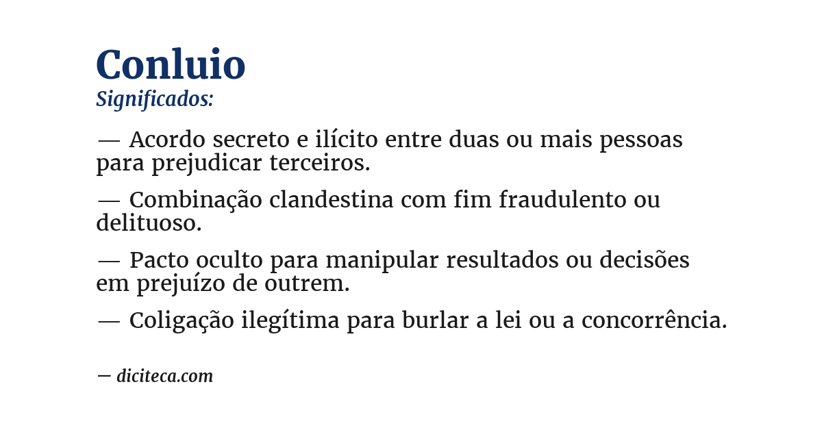 Significado de conluio