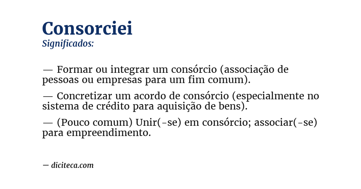 Significado de consorciei