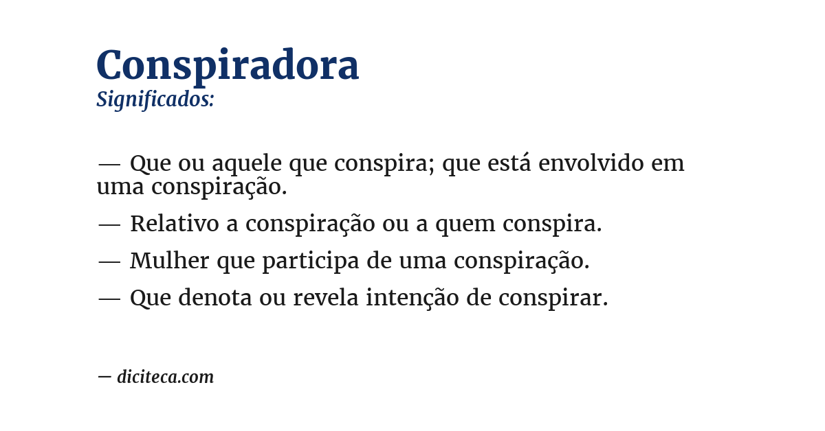 Significado de conspiradora