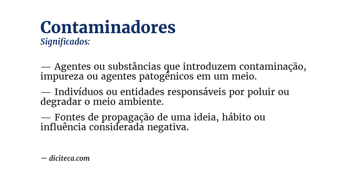 Significado de contaminadores