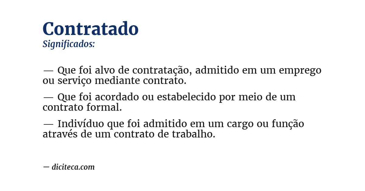 Significado de contratado
