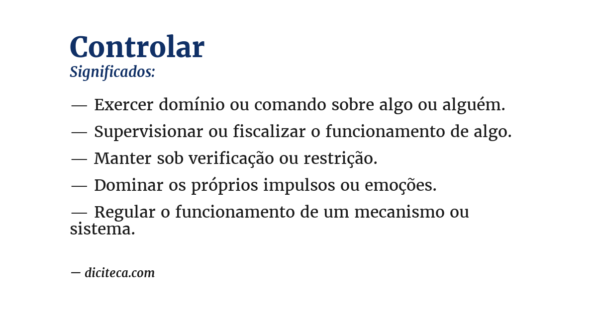 Significado de controlar