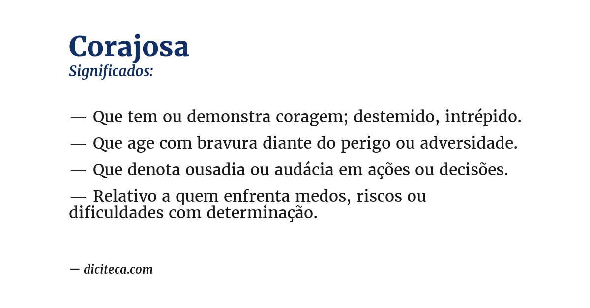 Significado de corajosa