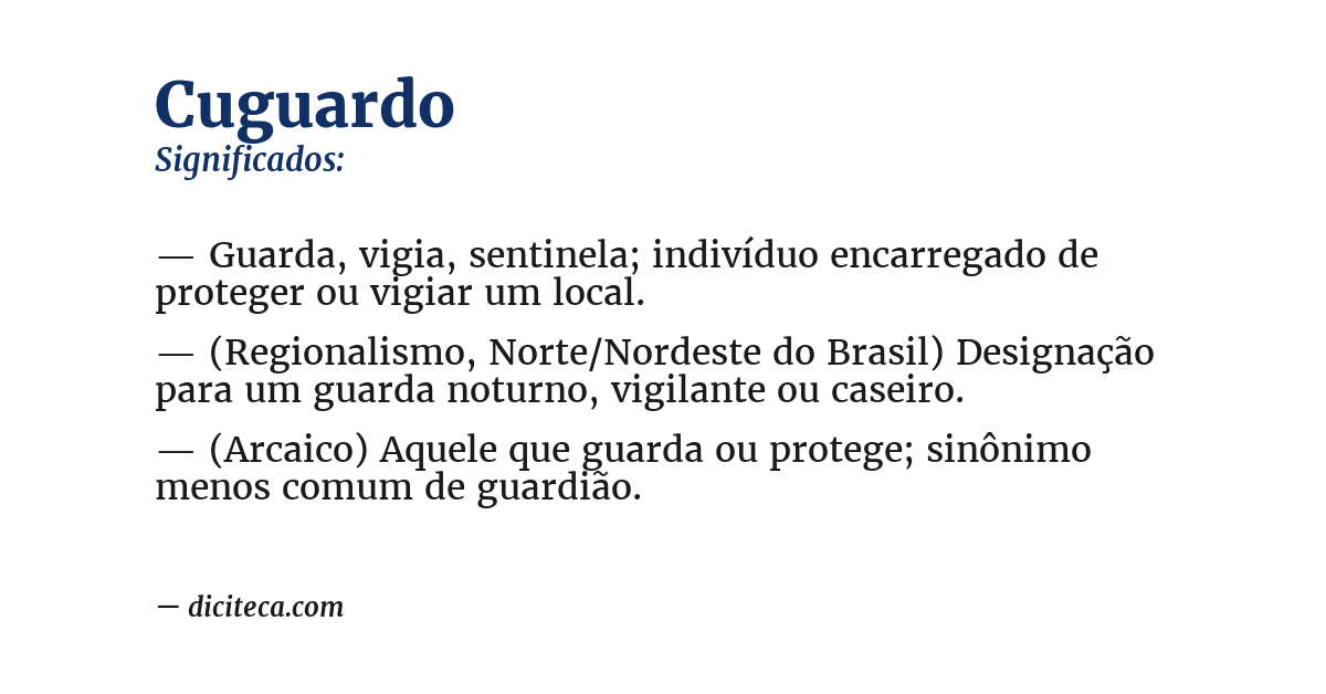 Significado de cuguardo