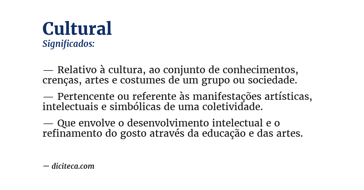 Significado de cultural