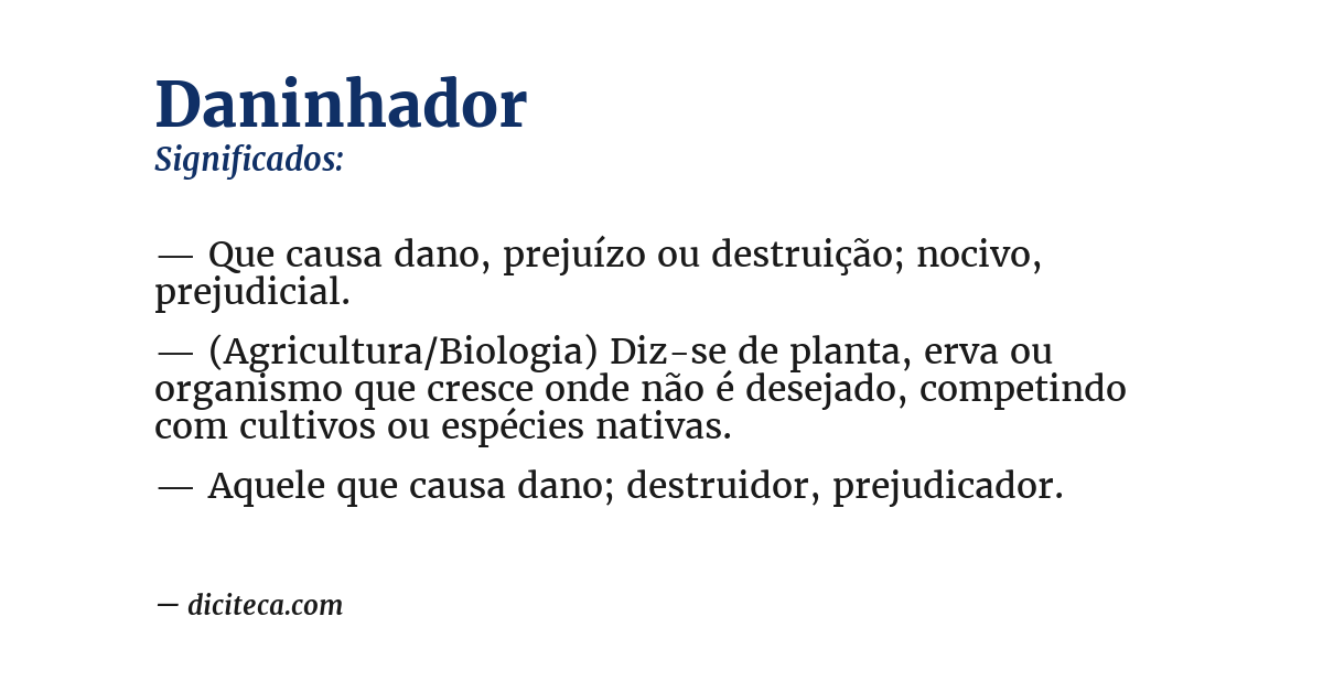 Significado de daninhador