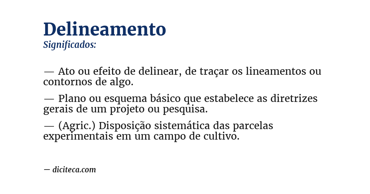 Significado de delineamento