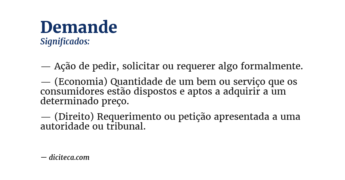 Significado de demande