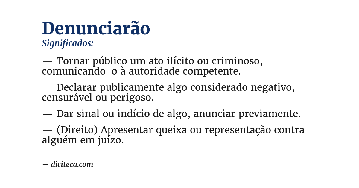 Significado de denunciarão