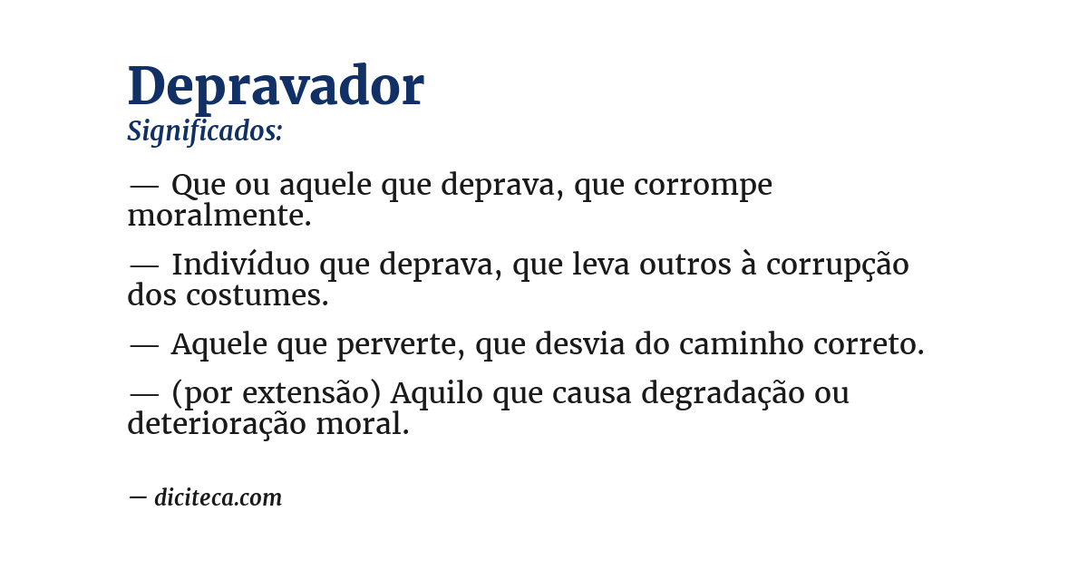 Significado de depravador