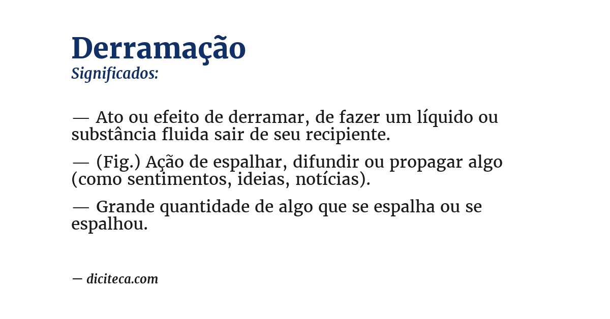 Significado de derramação