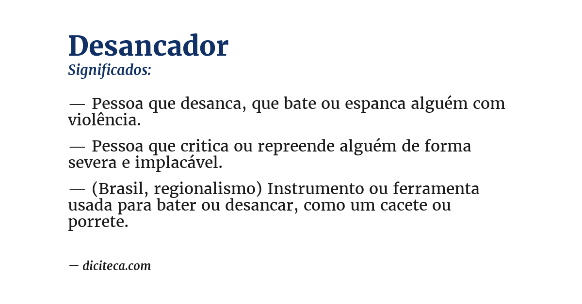 Significado de desancador