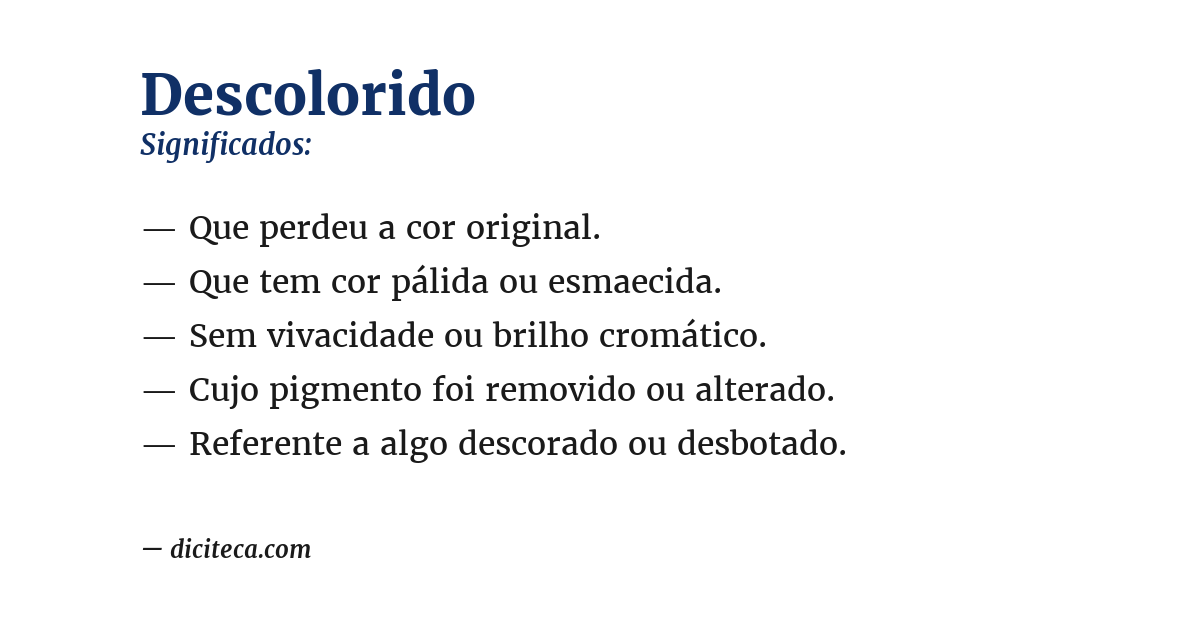 Significado de descolorido