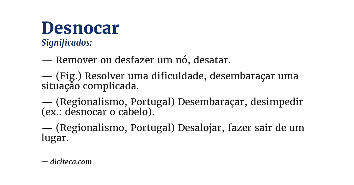 Significado de desnocar