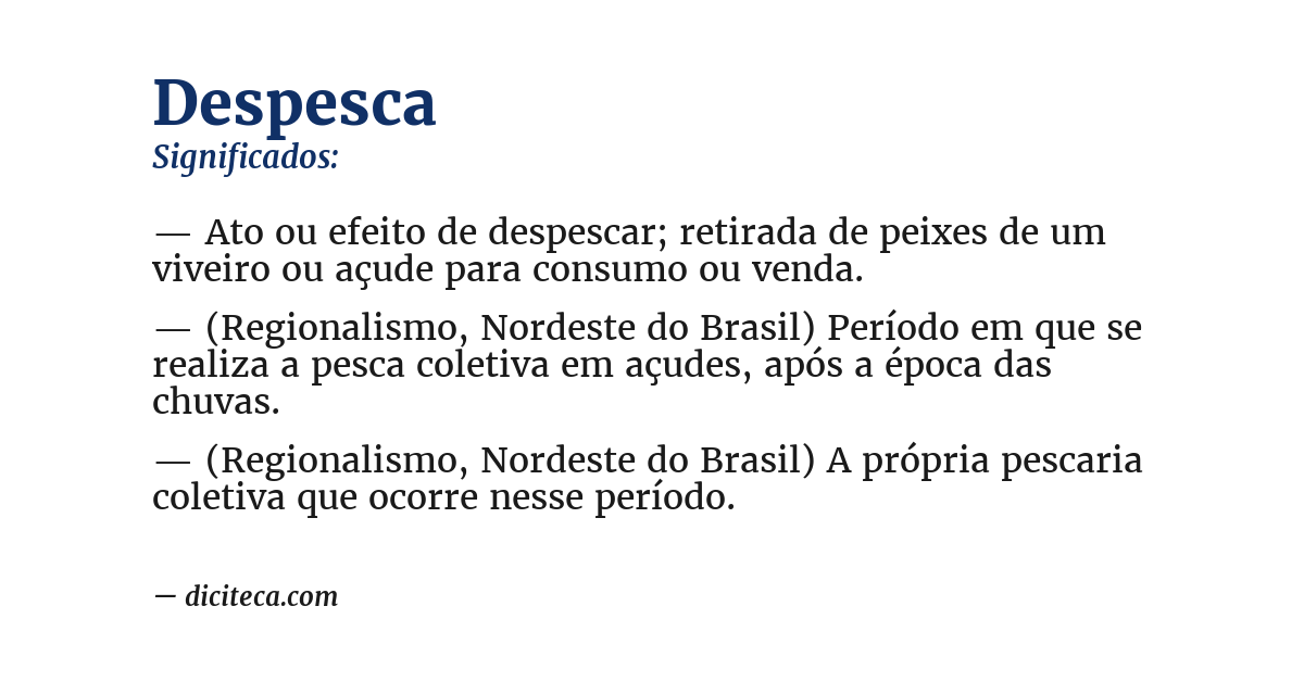 Significado de despesca