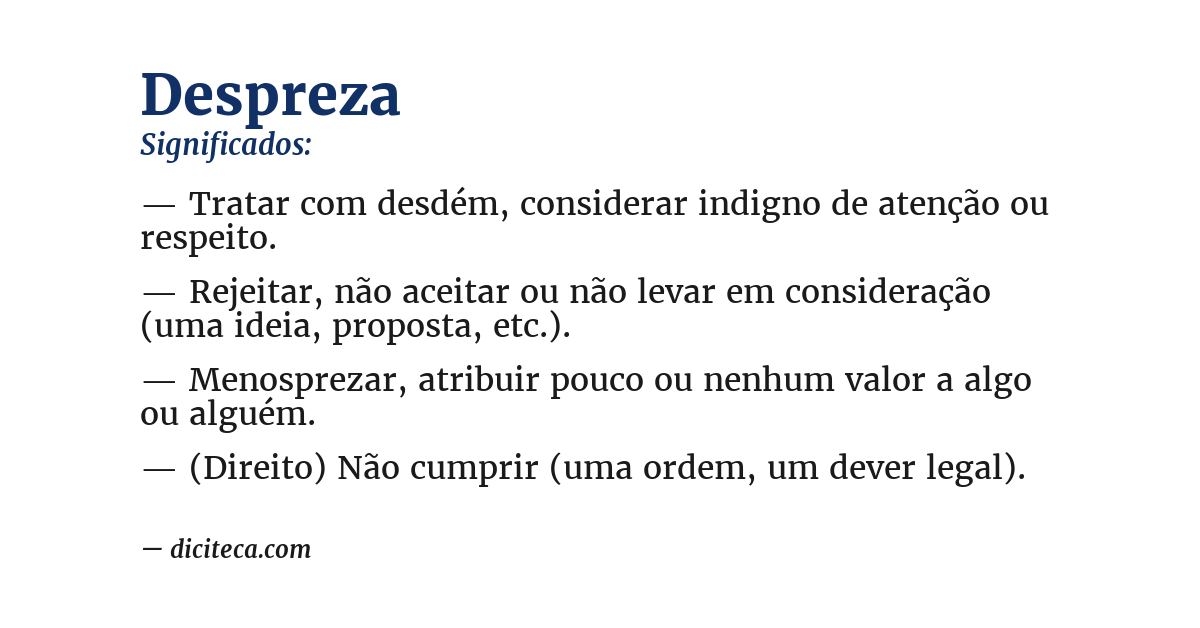 Significado de despreza
