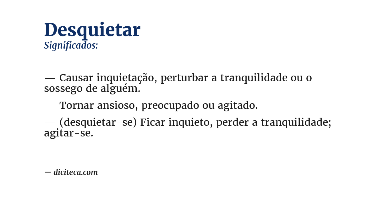 Significado de desquietar