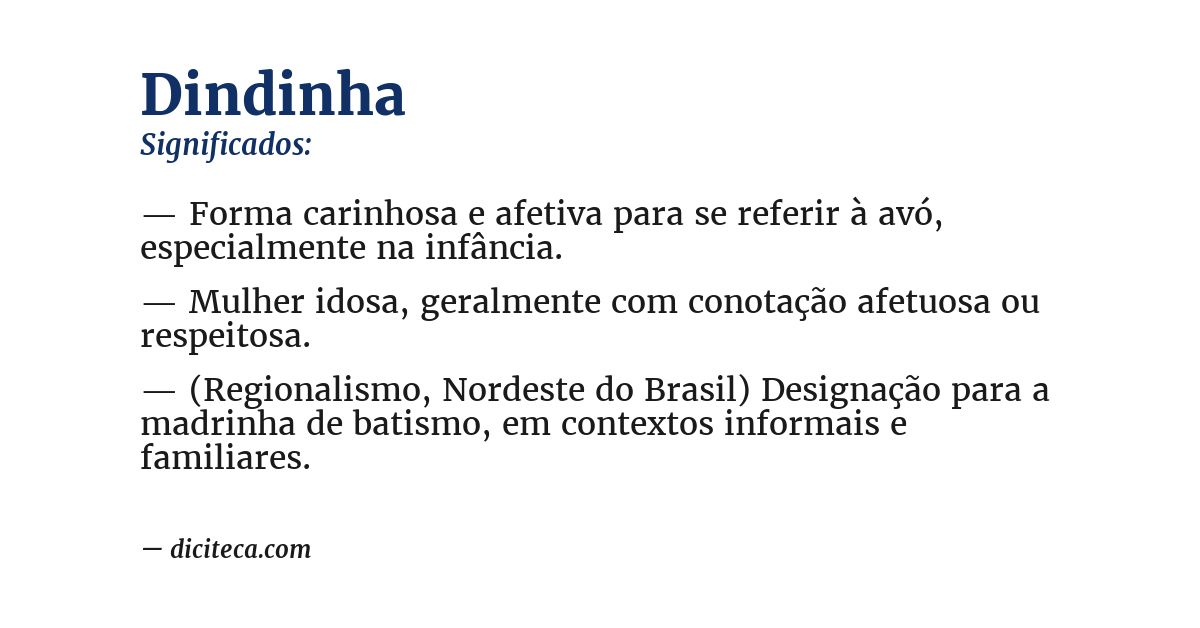 Significado de dindinha